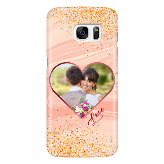 SAMSUNG - Galaxy S7 Edge - 3D Snap Case - Glitter Love Heart Photo