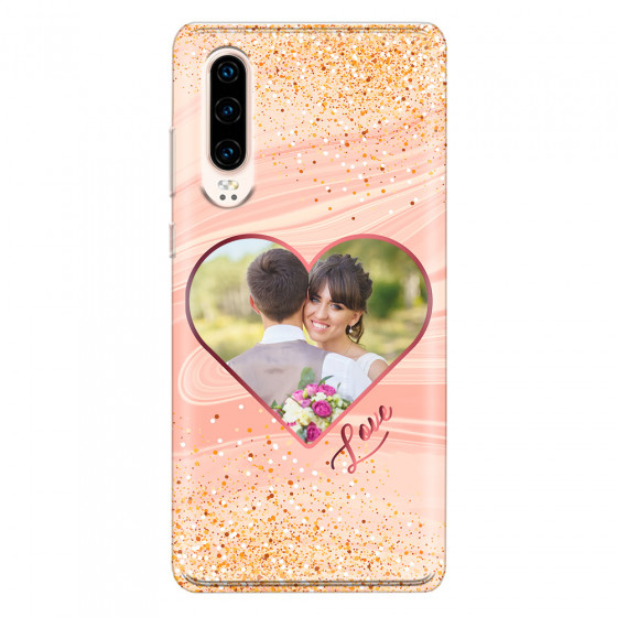 HUAWEI - P30 - Soft Clear Case - Glitter Love Heart Photo