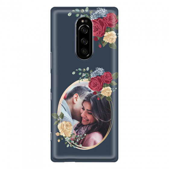 SONY - Sony 1 - Soft Clear Case - Blue Floral Mirror Photo