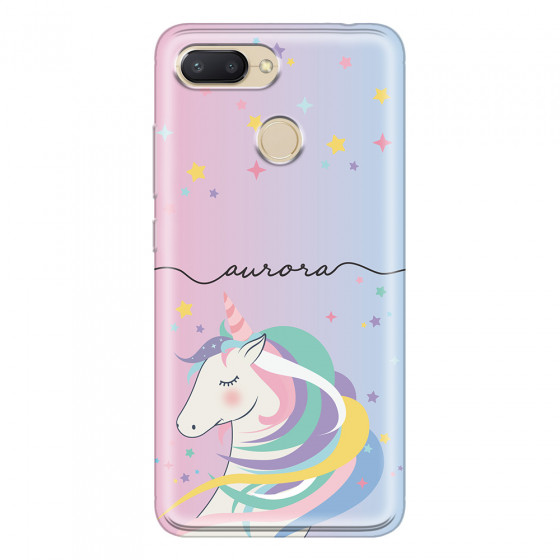 XIAOMI - Redmi 6 - Soft Clear Case - Pink Unicorn Handwritten