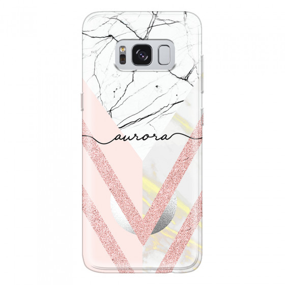 SAMSUNG - Galaxy S8 Plus - Soft Clear Case - Glitter Marble Handwritten
