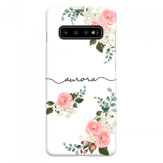 SAMSUNG - Galaxy S10 - 3D Snap Case - Pink Floral Handwritten