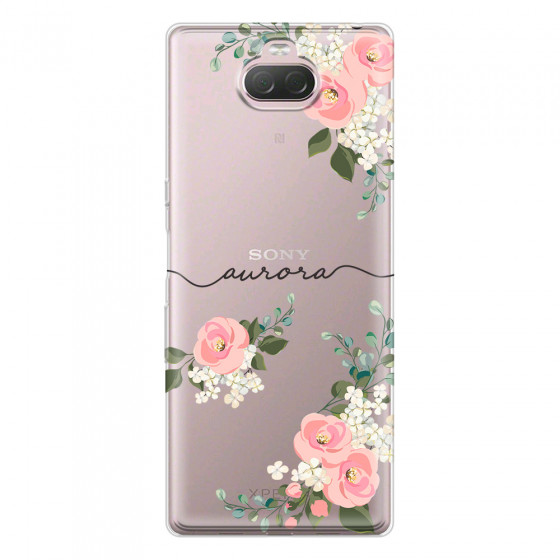 SONY - Sony 10 Plus - Soft Clear Case - Pink Floral Handwritten