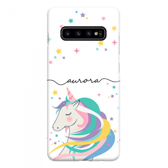 SAMSUNG - Galaxy S10 - 3D Snap Case - Clear Unicorn Handwritten