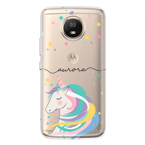 MOTOROLA by LENOVO - Moto G5s - Soft Clear Case - Clear Unicorn Handwritten