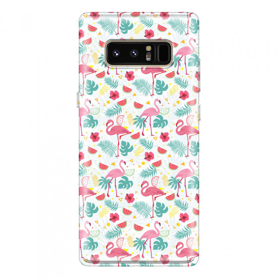 SAMSUNG - Galaxy Note 8 - Soft Clear Case - Tropical Flamingo II