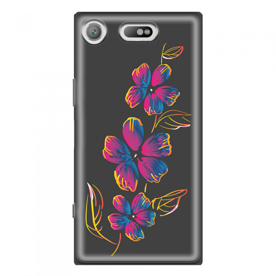 SONY - Sony XZ1 Compact - Soft Clear Case - Spring Flowers In The Dark