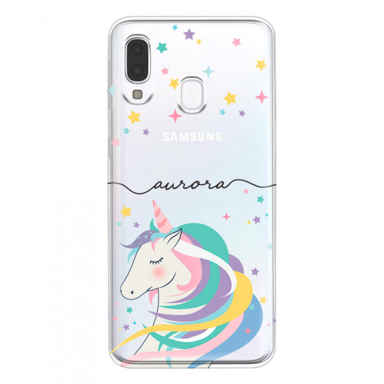 SAMSUNG - Galaxy A40 - Soft Clear Case - Clear Unicorn Handwritten