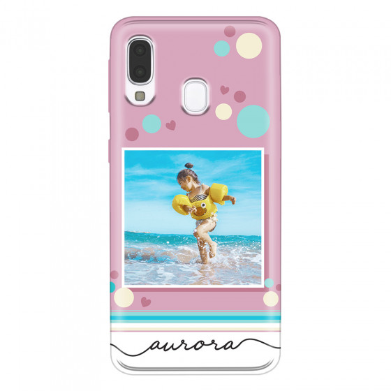 SAMSUNG - Galaxy A40 - Soft Clear Case - Cute Dots Photo Case