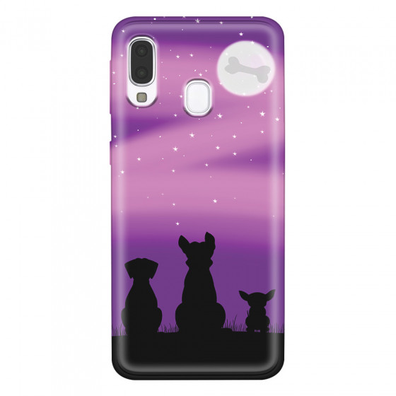 SAMSUNG - Galaxy A40 - Soft Clear Case - Dog's Desire Violet Sky