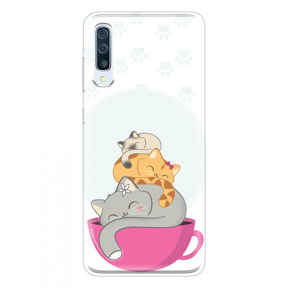 SAMSUNG - Galaxy A70 - Soft Clear Case - Sleep Tight Kitty