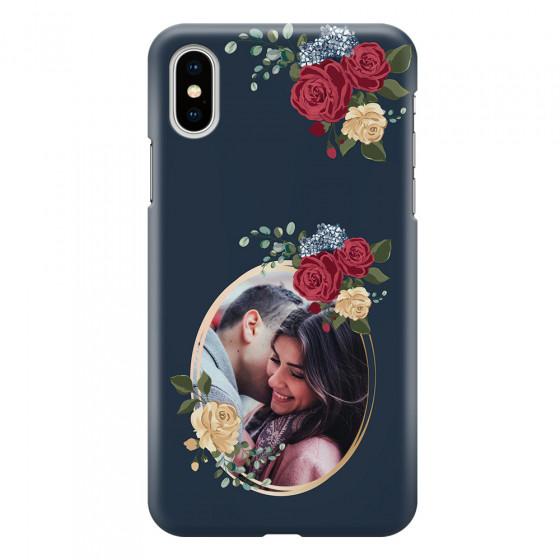 APPLE - iPhone XS - 3D Snap Case - Blue Floral Mirror Photo