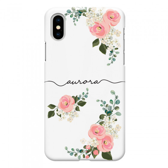 APPLE - iPhone XS - 3D Snap Case - Pink Floral Handwritten