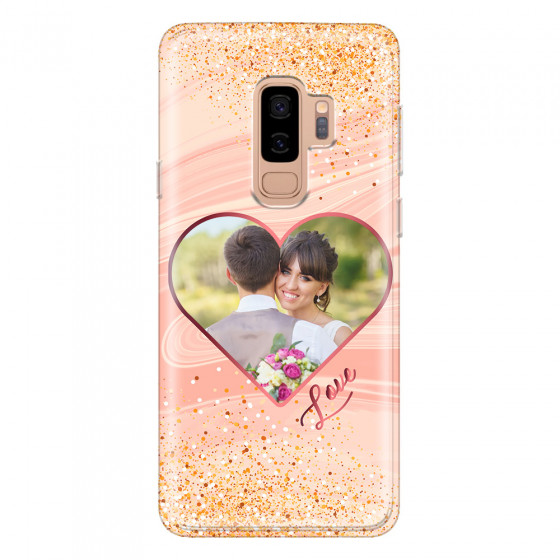 SAMSUNG - Galaxy S9 Plus - Soft Clear Case - Glitter Love Heart Photo