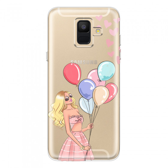 SAMSUNG - Galaxy A6 - Soft Clear Case - Balloon Party