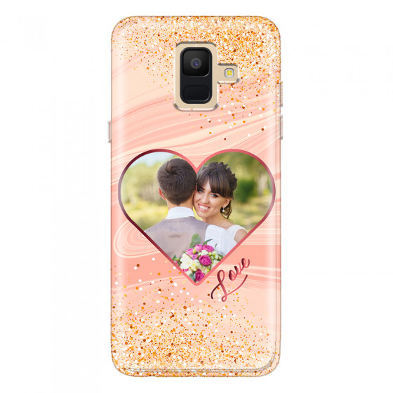 SAMSUNG - Galaxy A6 - Soft Clear Case - Glitter Love Heart Photo