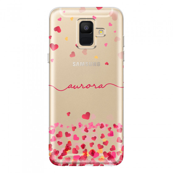 SAMSUNG - Galaxy A6 - Soft Clear Case - Scattered Hearts