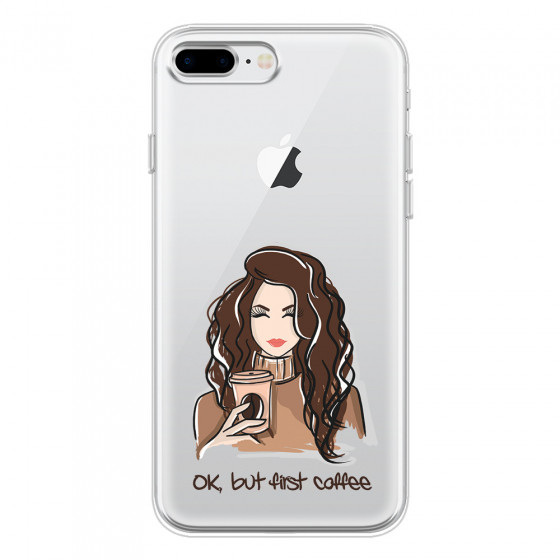 APPLE - iPhone 8 Plus - Soft Clear Case - But First Coffee