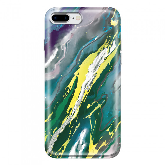 APPLE - iPhone 8 Plus - Soft Clear Case - Marble Rainforest Green