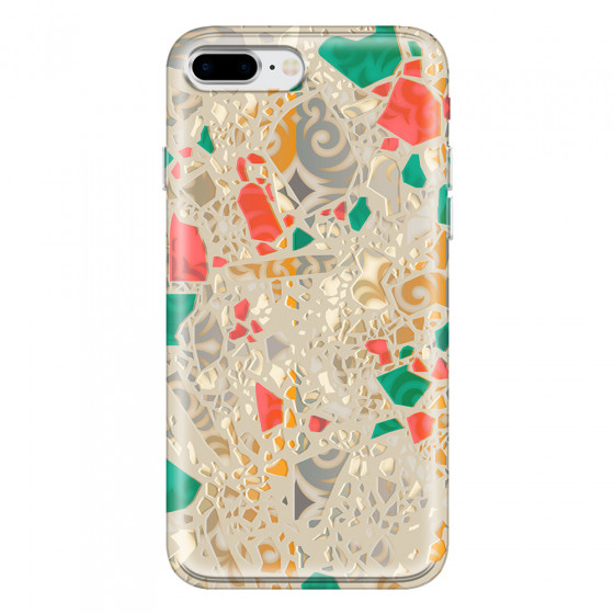 APPLE - iPhone 8 Plus - Soft Clear Case - Terrazzo Design Gold