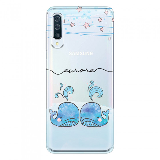 SAMSUNG - Galaxy A70 - Soft Clear Case - Little Whales