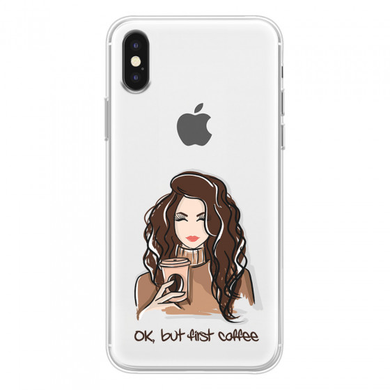 APPLE - iPhone XS - Soft Clear Case - But First Coffee