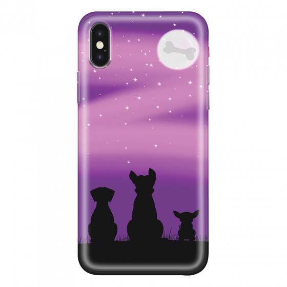 APPLE - iPhone XS - Soft Clear Case - Dog's Desire Violet Sky