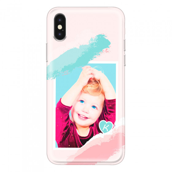 APPLE - iPhone XS - Soft Clear Case - Kids Initial Photo