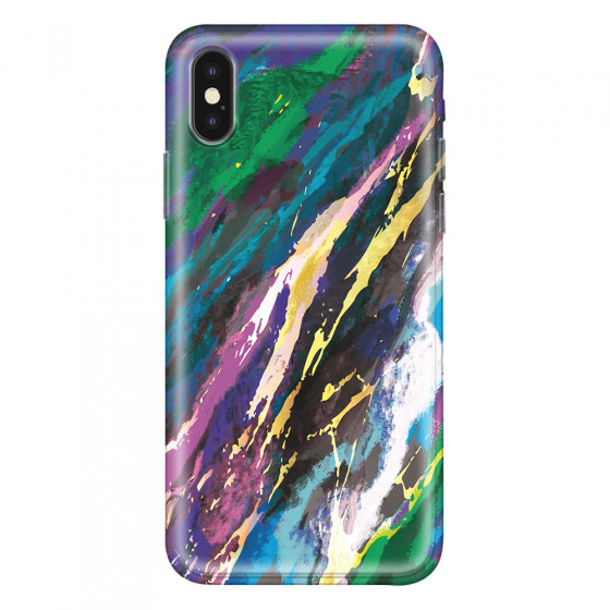 APPLE - iPhone XS - Soft Clear Case - Marble Emerald Pearl
