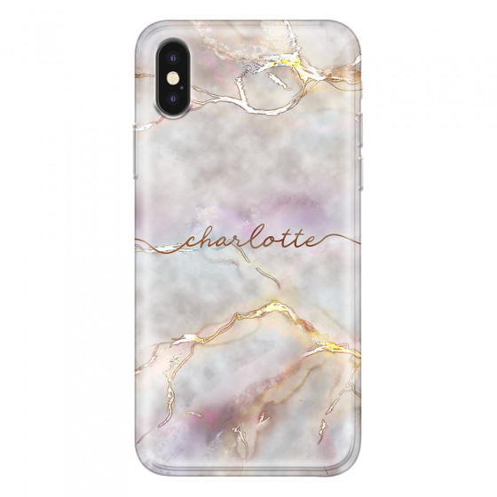 APPLE - iPhone XS - Soft Clear Case - Marble Rootage
