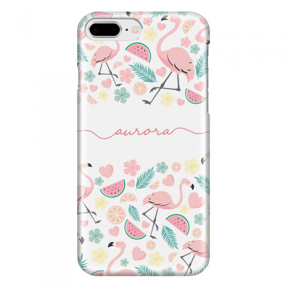 APPLE - iPhone 8 Plus - 3D Snap Case - Clear Flamingo Handwritten