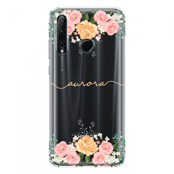 HONOR - Honor 20 lite - Soft Clear Case - Gold Floral Handwritten