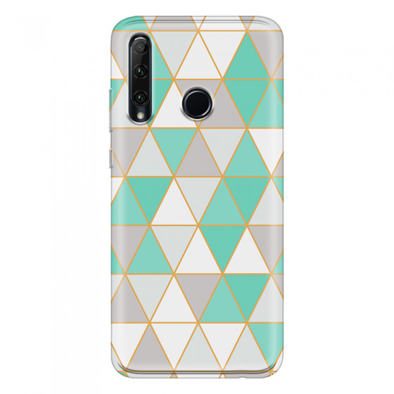 HONOR - Honor 20 lite - Soft Clear Case - Green Triangle Pattern