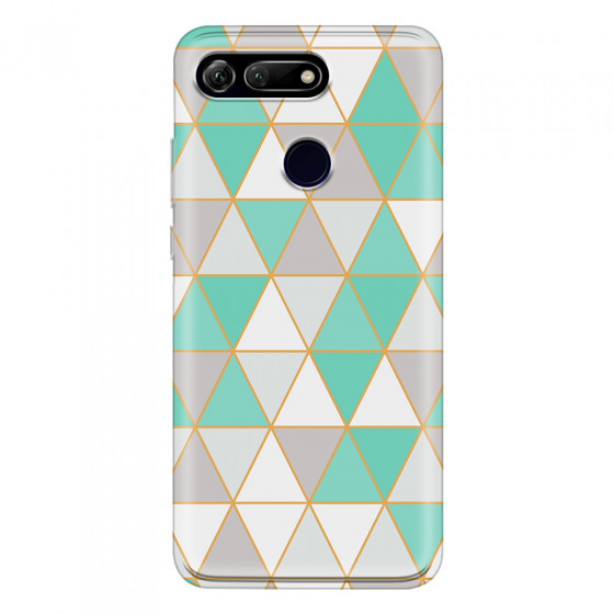 HONOR - Honor View 20 - Soft Clear Case - Green Triangle Pattern