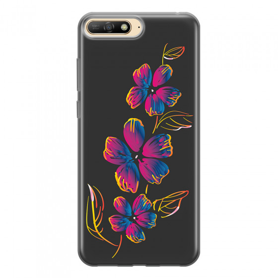HUAWEI - Y6 2018 - Soft Clear Case - Spring Flowers In The Dark