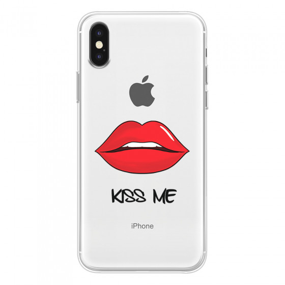 APPLE - iPhone XS - Soft Clear Case - Kiss Me