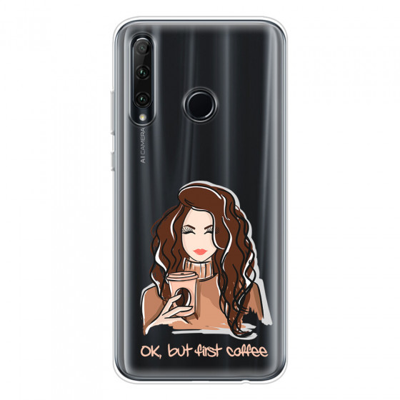 HONOR - Honor 20 lite - Soft Clear Case - But First Coffee Light