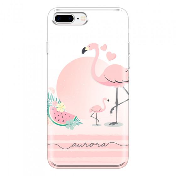 APPLE - iPhone 7 Plus - Soft Clear Case - Flamingo Vibes Handwritten