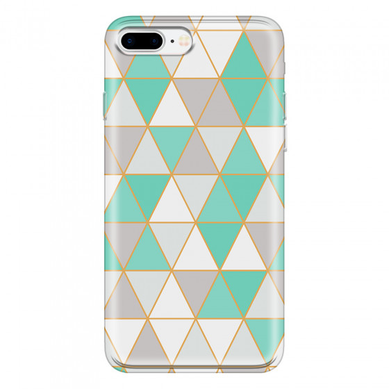 APPLE - iPhone 7 Plus - Soft Clear Case - Green Triangle Pattern