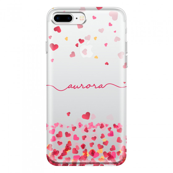 APPLE - iPhone 7 Plus - Soft Clear Case - Scattered Hearts