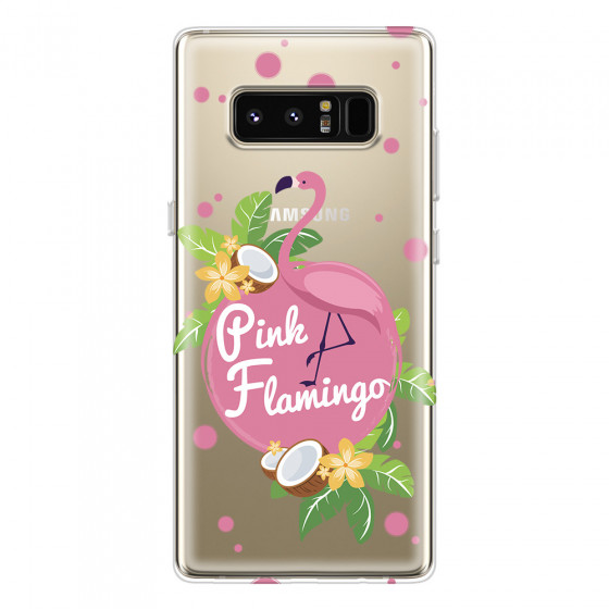 SAMSUNG - Galaxy Note 8 - Soft Clear Case - Pink Flamingo