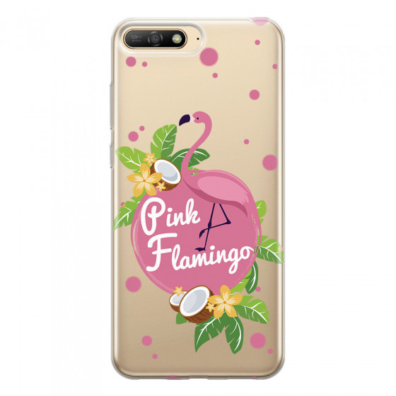 HUAWEI - Y6 2018 - Soft Clear Case - Pink Flamingo