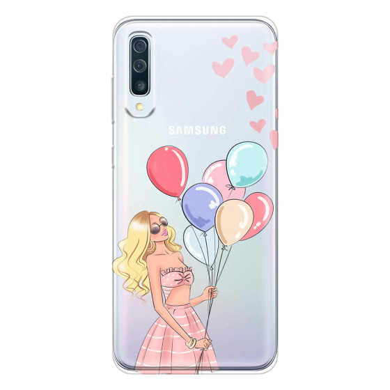 SAMSUNG - Galaxy A50 - Soft Clear Case - Balloon Party