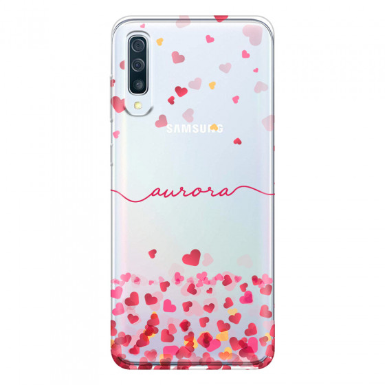 SAMSUNG - Galaxy A50 - Soft Clear Case - Scattered Hearts