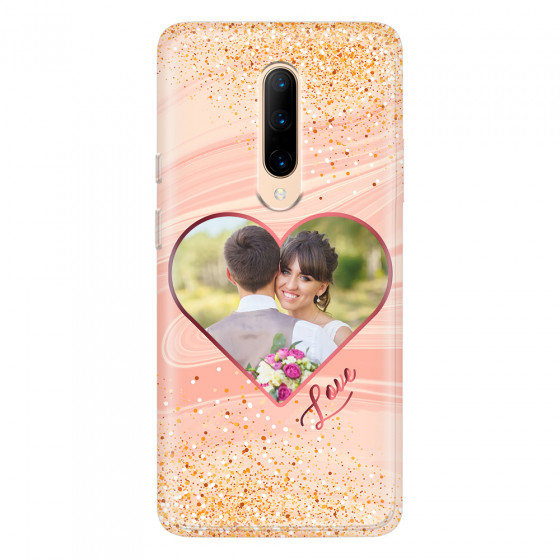 ONEPLUS - OnePlus 7 Pro - Soft Clear Case - Glitter Love Heart Photo