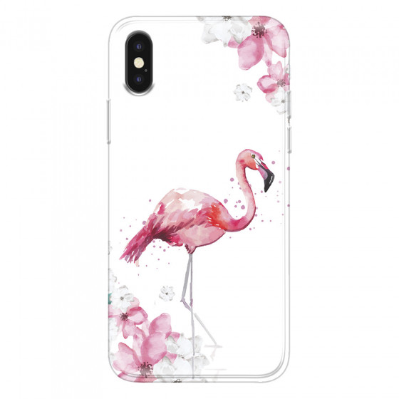 APPLE - iPhone XS - Soft Clear Case - Pink Tropes