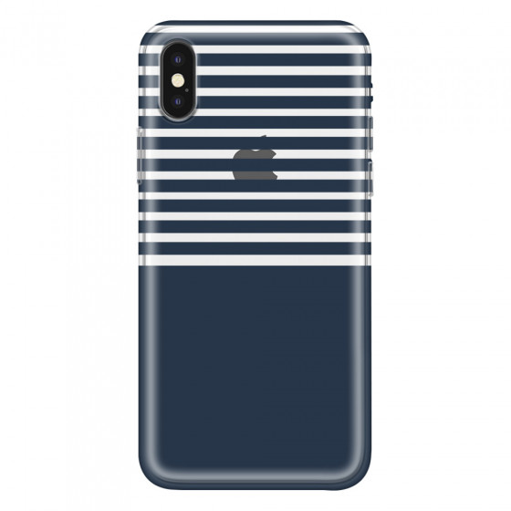 APPLE - iPhone XS - Soft Clear Case - Life in Blue Stripes