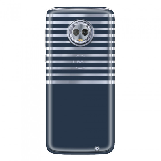 MOTOROLA by LENOVO - Moto G6 Plus - Soft Clear Case - Life in Blue Stripes