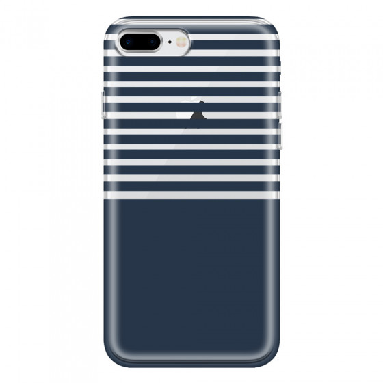 APPLE - iPhone 8 Plus - Soft Clear Case - Life in Blue Stripes