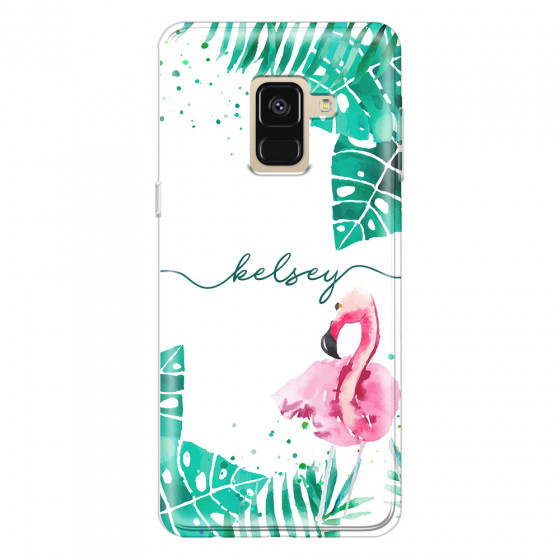 SAMSUNG - Galaxy A8 - Soft Clear Case - Flamingo Watercolor